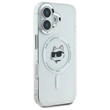 Karl Lagerfeld IML Metal Choupette Head MagSafe case for iPhone 16 Plus - white