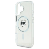 Karl Lagerfeld IML Metal Choupette Head MagSafe case for iPhone 16 Plus - white