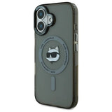 Karl Lagerfeld IML Metal Choupette Head MagSafe iPhone 16 Plus Case - Black
