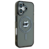 Karl Lagerfeld IML Metal Choupette Head MagSafe iPhone 16 Plus Case - Black