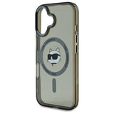 Karl Lagerfeld IML Metal Choupette Head MagSafe iPhone 16 Plus Case - Black