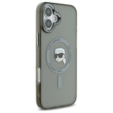 Karl Lagerfeld IML Metal Karl Head MagSafe iPhone 16 Plus Case - Black