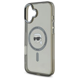 Karl Lagerfeld IML Metal Karl Head MagSafe iPhone 16 Plus Case - Black