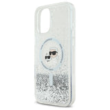 Karl Lagerfeld Liquid Glitter Karl & Choupette Head Magsafe iPhone 16 Plus Case - Clear