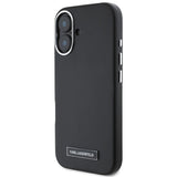 Karl Lagerfeld FW Metal Plate MagSafe iPhone 16 Plus Case - Black