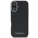 Karl Lagerfeld FW Metal Plate MagSafe iPhone 16 Plus Case - Black