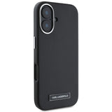 Karl Lagerfeld FW Metal Plate MagSafe iPhone 16 Plus Case - Black