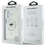 Karl Lagerfeld IML Metal Choupette Head MagSafe iPhone 16 Case - White