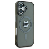 Karl Lagerfeld IML Metal Choupette Head MagSafe iPhone 16 Case - Black