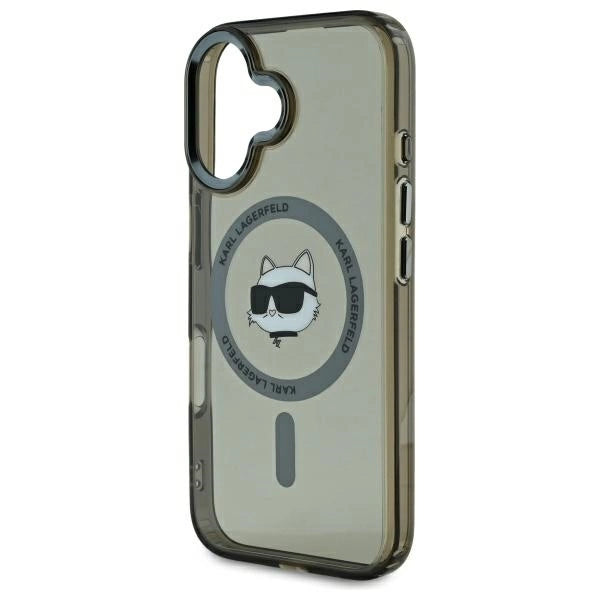 Karl Lagerfeld IML Metal Choupette Head MagSafe iPhone 16 Case - Black