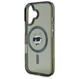 Karl Lagerfeld IML Metal Choupette Head MagSafe iPhone 16 Case - Black