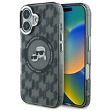 Karl Lagerfeld IML Monogram Karl & Choupette Head MagSafe iPhone 16 Case - Black