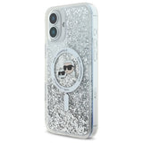 Karl Lagerfeld Liquid Glitter Karl&Choupette Head Magsafe iPhone 16 Case - Clear