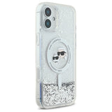 Karl Lagerfeld Liquid Glitter Karl&Choupette Head Magsafe iPhone 16 Case - Clear