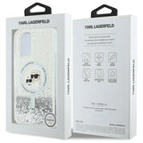 Karl Lagerfeld Liquid Glitter Karl&Choupette Head Magsafe iPhone 16 Case - Clear