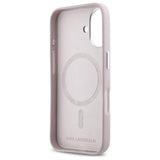 Karl Lagerfeld FW Metal Plate MagSafe iPhone 16 Case - Pink