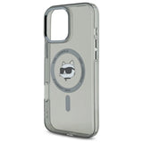 Karl Lagerfeld IML Metal Choupette Head MagSafe Case for iPhone 16 Pro Max - Black