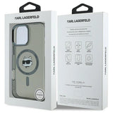 Karl Lagerfeld IML Metal Choupette Head MagSafe Case for iPhone 16 Pro Max - Black