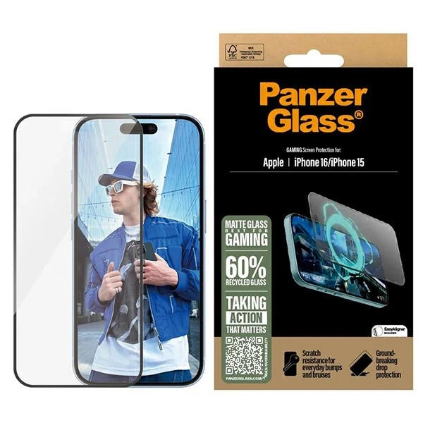 PanzerGlass Gaming skærmbeskytter iPhone 16 6.1 Ultra-Wide Fit 2857