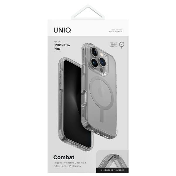 Uniq Combat iPhone 16 Pro 6.3" Magclick opladningsakse grå/sten grå