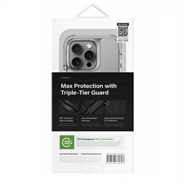 Uniq Combat iPhone 16 Pro 6.3" Magclick opladningsakse grå/sten grå