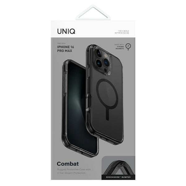 Uniq Combat iPhone 16 Pro Max 6.9" Magclick opladningssort/kulsort