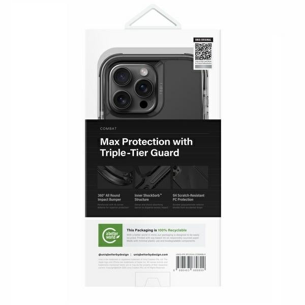 Uniq Combat iPhone 16 Pro Max 6.9" Magclick opladningssort/kulsort