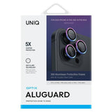 Uniq Optix Aluminium Camera Lens Protector iPhone 16 Pro 6.3" / 16 Pro Max 6.9" iriserende kamera-linseglas med applikator