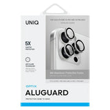 Uniq Optix Aluminium Camera Lens Protector iPhone 16 Pro 6.3" / 16 Pro Max 6.9" sterling sølv kamera linse glas med applikator