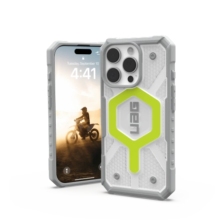 UAG Pathfinder Clear Magsafe iPhone 16 Pro Case Kompatibel med MagSafe - Grøn