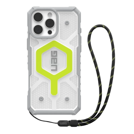 UAG Pathfinder Clear Magsafe Bundle Case med Lanyard til iPhone 16 Pro Max - Grøn