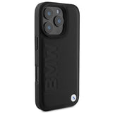 BMW læder Hot Stamp iPhone 16 Pro Max Case - sort