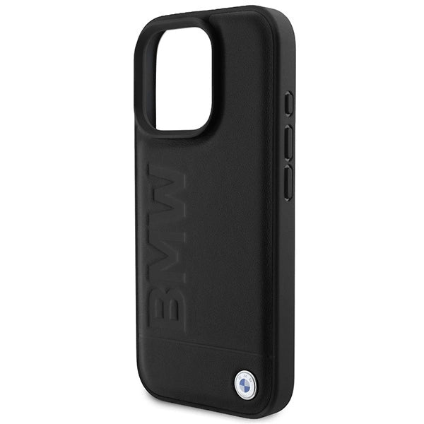 BMW læder Hot Stamp iPhone 16 Pro Max Case - sort