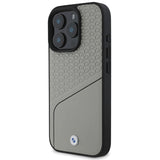 BMW Sign Leather Textured and Line MagSafe iPhone 16 Pro Case - Gray