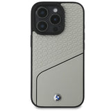 BMW Sign Leather Textured and Line MagSafe iPhone 16 Pro Case - Gray