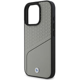 BMW Sign Leather Textured and Line MagSafe iPhone 16 Pro Case - Gray
