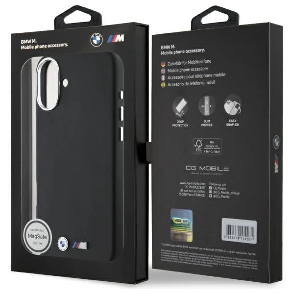 BMW M Smooth Full Wrapped Metal MagSafe Case til iPhone 16 - sort