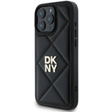 DKNY Quilted Stack Logo iPhone 16 Pro Case - Black