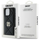 DKNY Quilted Stack Logo iPhone 16 Pro Case - Black