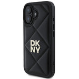DKNY Quilted Stack Logo iPhone 16 Case - Black