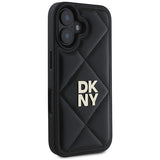 DKNY Quilted Stack Logo iPhone 16 Case - Black