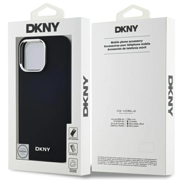 DKNY Plain Logo MagSafe iPhone 14 Pro Max Case - Black