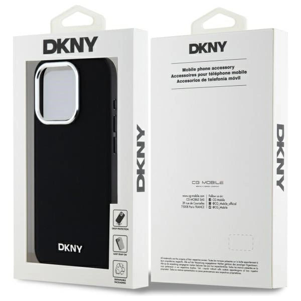 DKNY Plain Logo MagSafe iPhone 15 Pro Max Case - Black