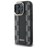 DKNY Checkered Pattern Magsafe iPhone 16 Pro Case - Black