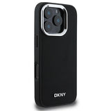 DKNY Plain Silver Logo MagSafe iPhone 16 Pro Case - Black