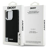 DKNY Plain Silver Logo MagSafe iPhone 16 Pro Case - Black