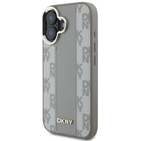 DKNY Checkered Pattern Magsafe iPhone 16 Case - Beige