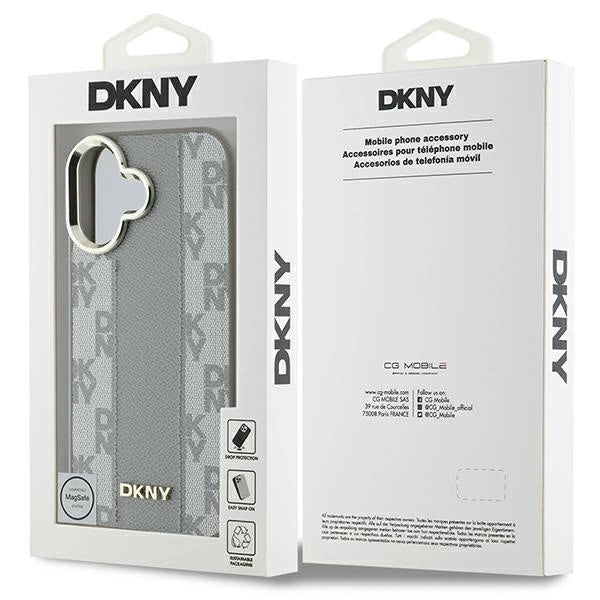 DKNY Checkered Pattern Magsafe iPhone 16 Case - Beige