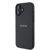 Guess Grained Gold Ring MagSafe case for iPhone 16 - black