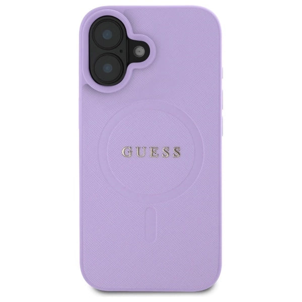 Guess Saffiano MagSafe iPhone 16 Case - Purple